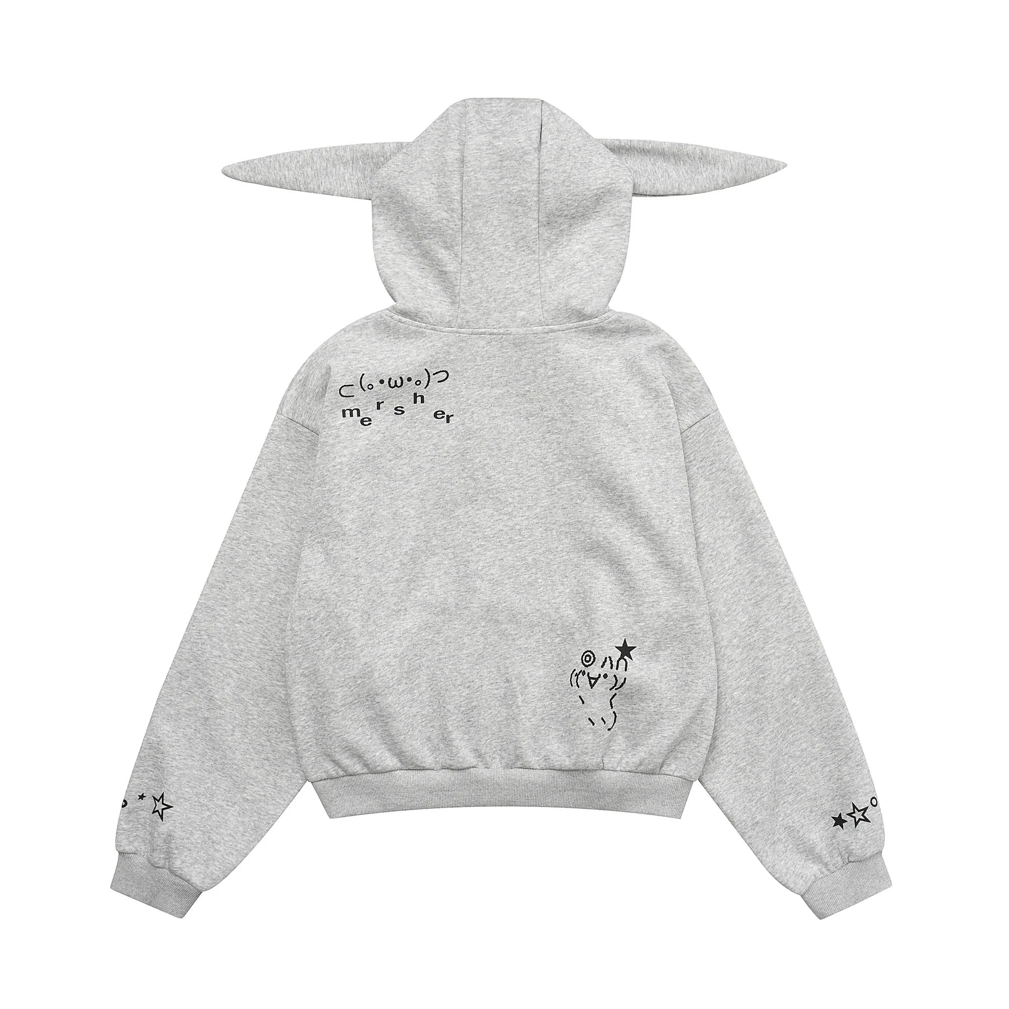 CLP Rabbit Ear Doodle Zip-Up Hoodie