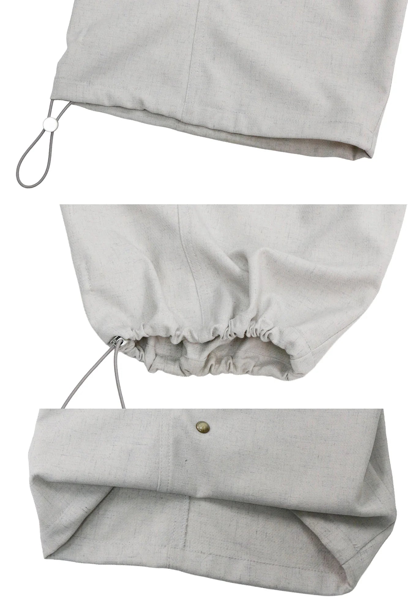 RELABEL Detachable Drape Linen-Blend Cargo Light Gray