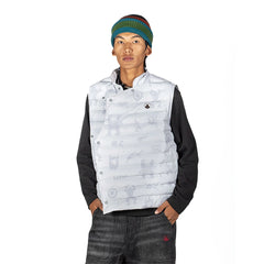 NERHI Asym Button Full-Print Puffer Vest