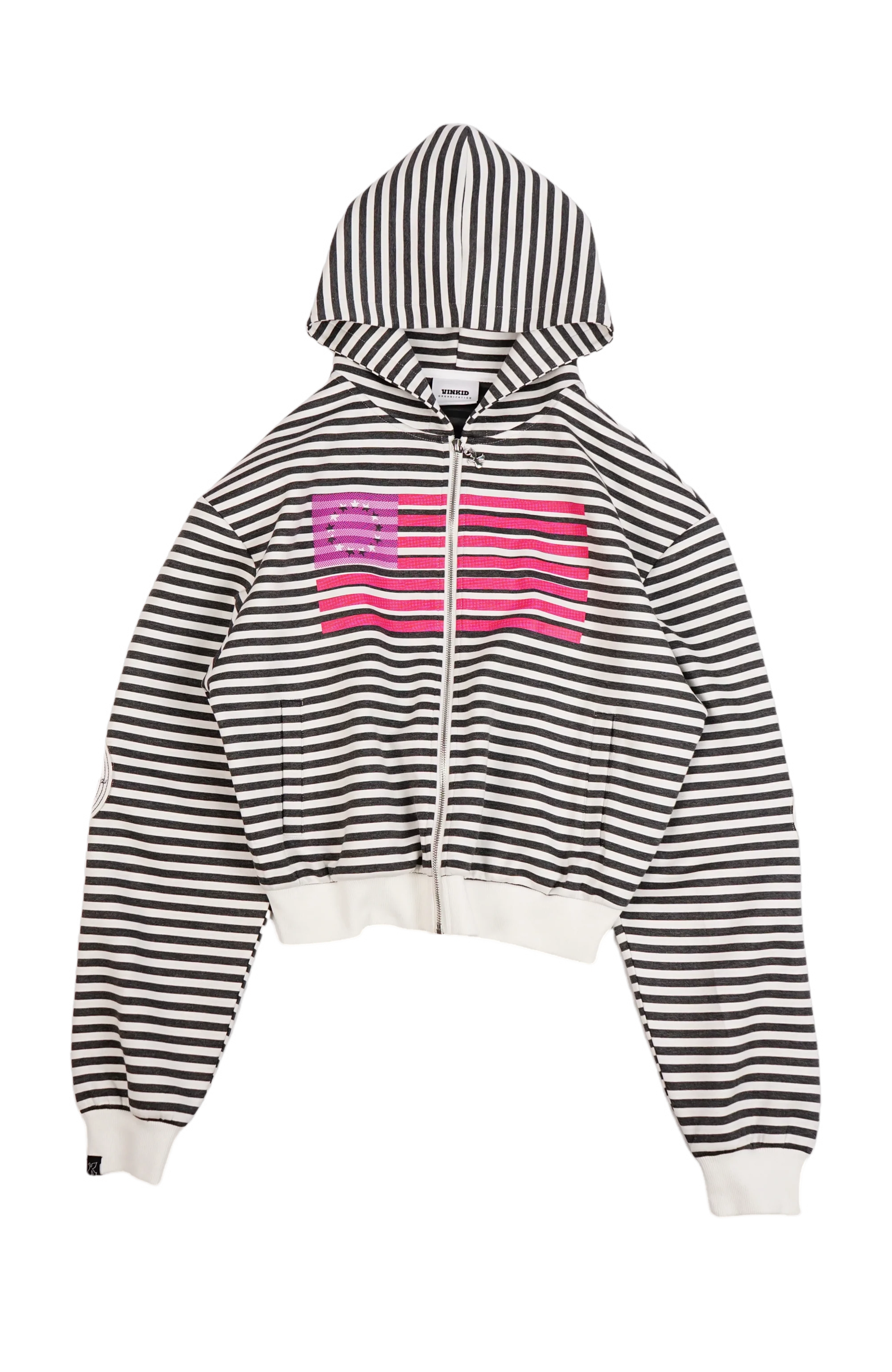 VINKID Flag Stripe Zip-Up Hoodie
