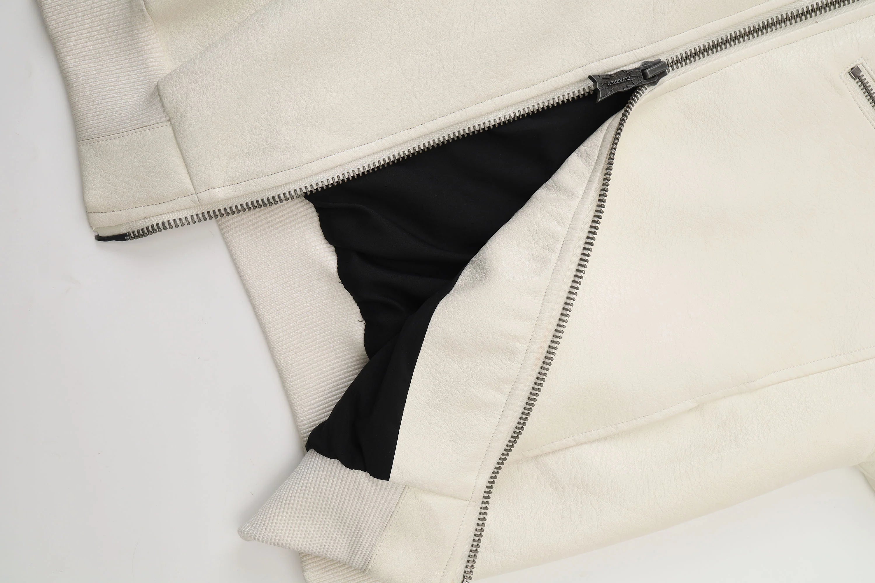 FLYERRER Thorned Eye Graphic Faux Leather Jacket