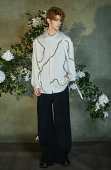 JIECHI Woven Belted Pleated Wide-Leg Suit Pants