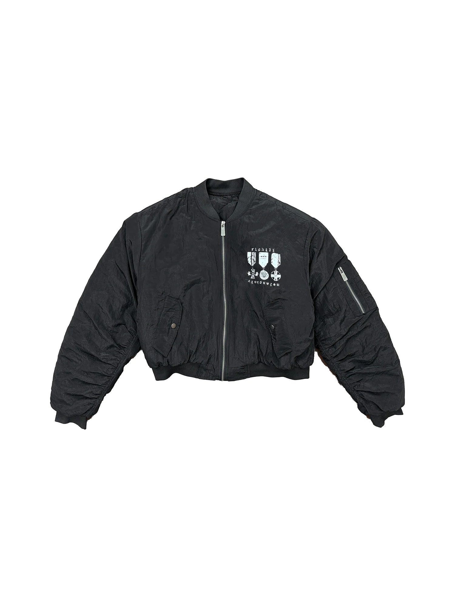 RICHILL Medal Graphic Cropped Bomber Jacket