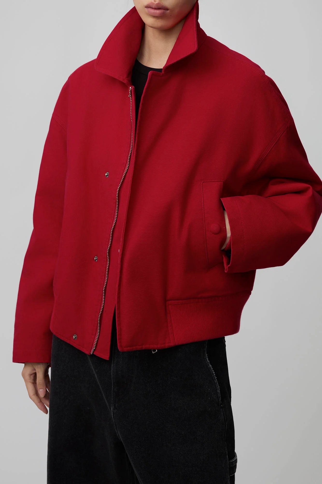 OPICLOTH Washed Quilted Cotton Collar Jacket
