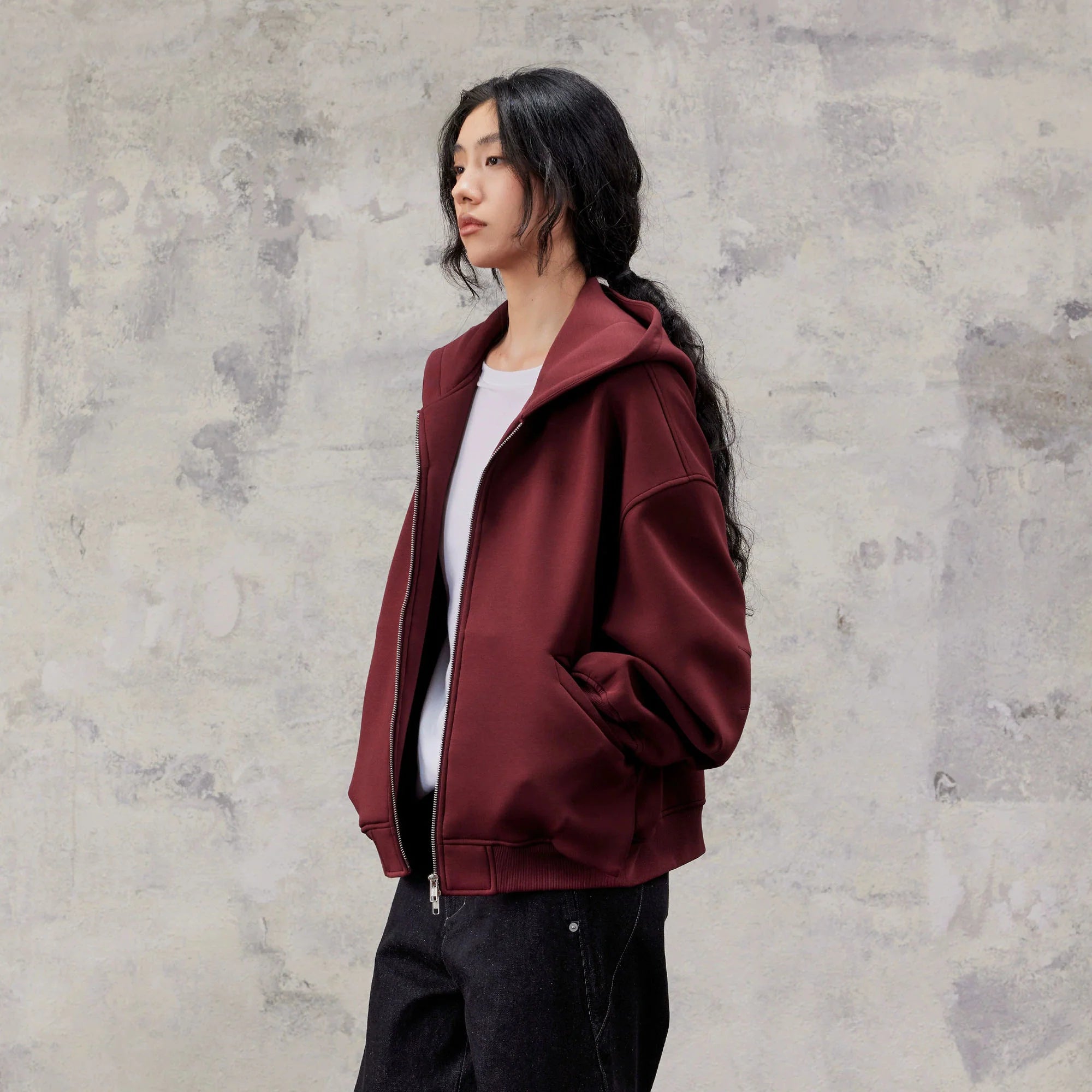 ALVNG AR ANTS Structured Curved Sleeve Pointed Hood Jacket