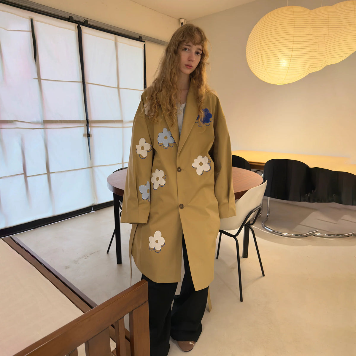 MIICHOUS Floral Paneled Detachable Liner Coat