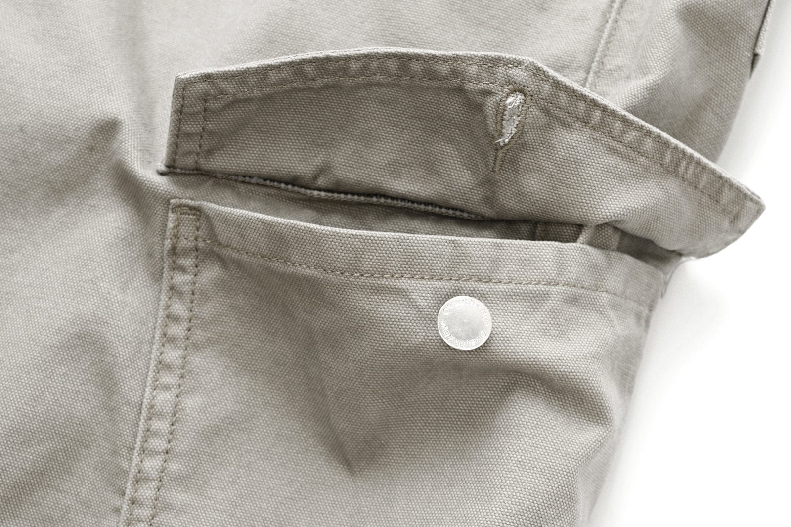 OKAYTHXBYE Washed Button Flap-Pocket Cargo Pants