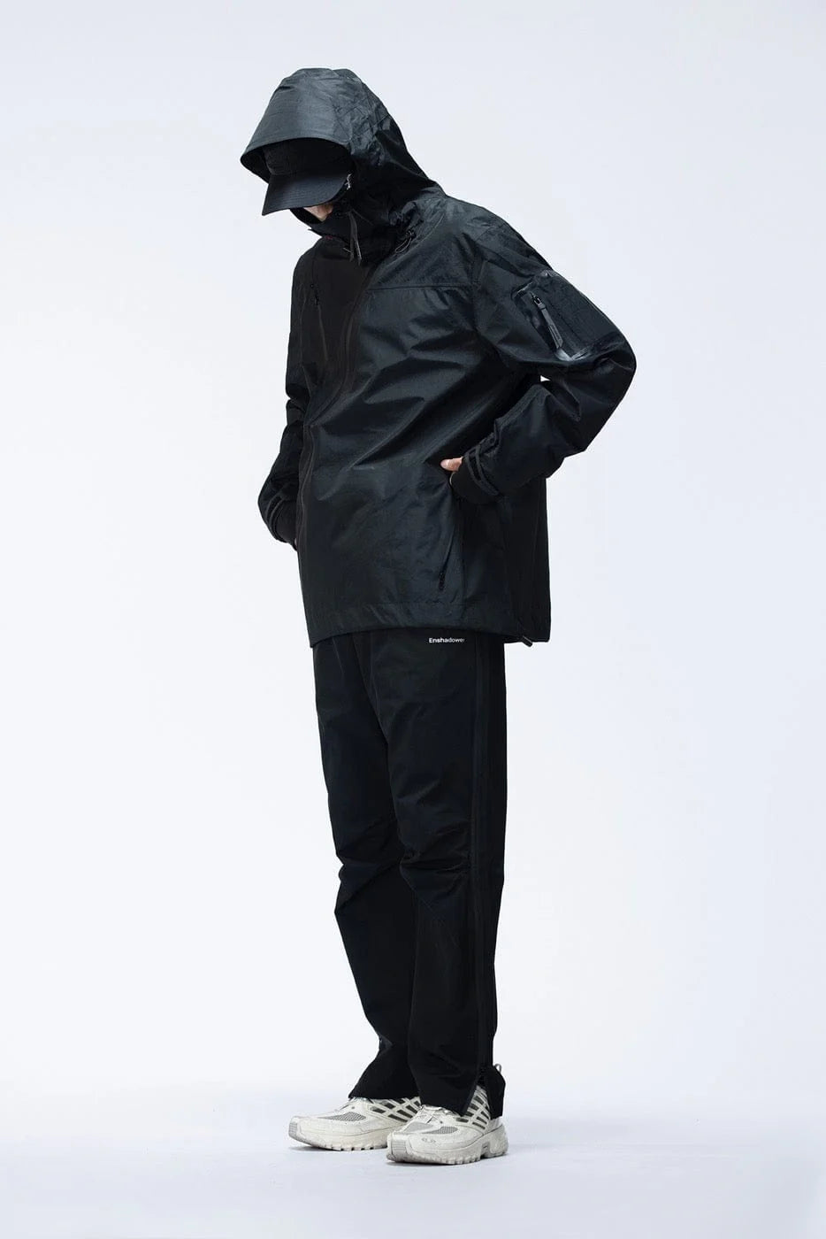 ENSHADOWER Side Zippers Crinkled Water-Proof Pants