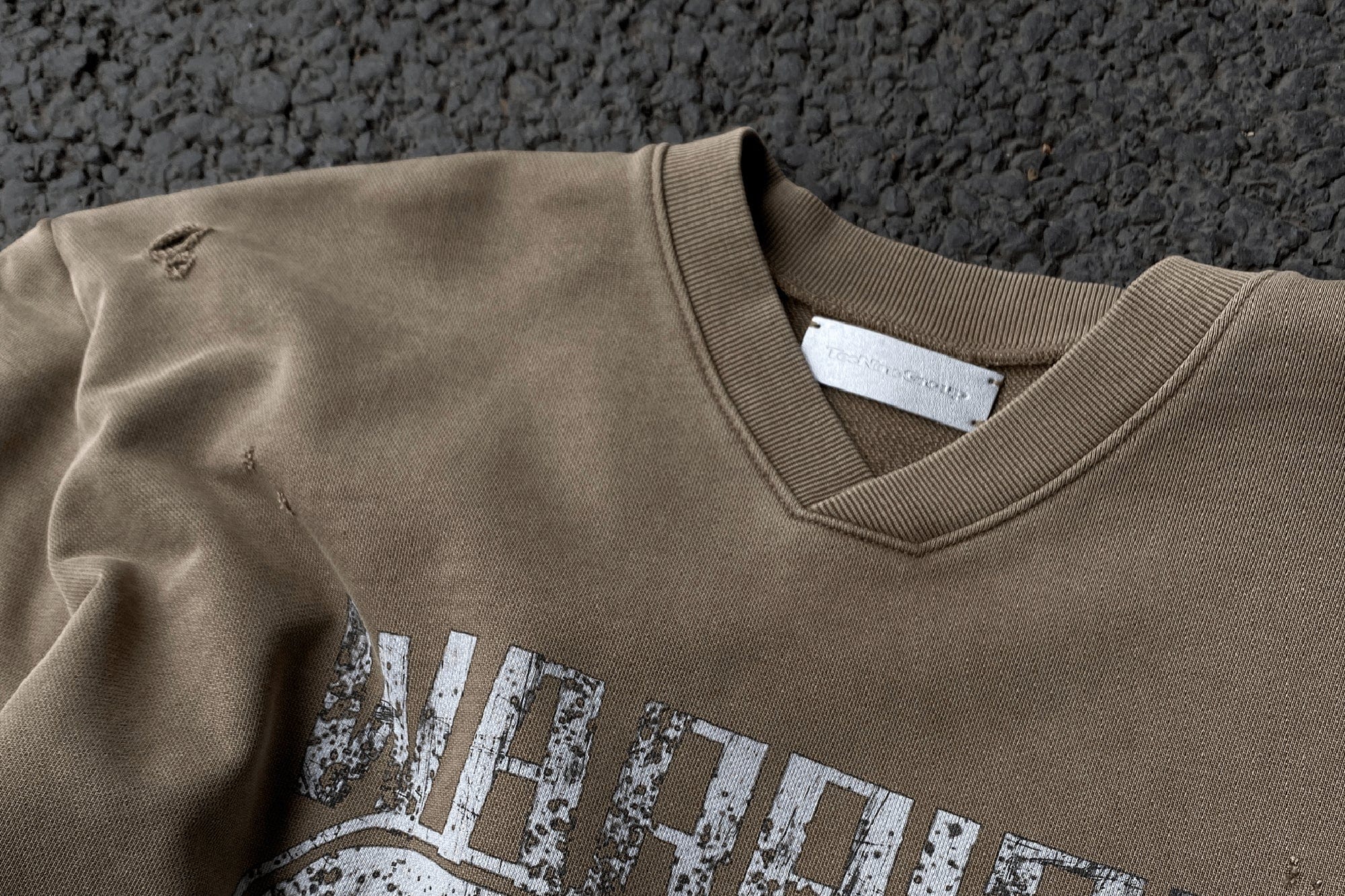 TECNINEGROUP No.09 Distressed Layered Long-Sleeve Tee