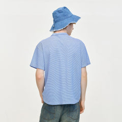 LEONSENSE Classical Striped Tie-Neck T-Shirt