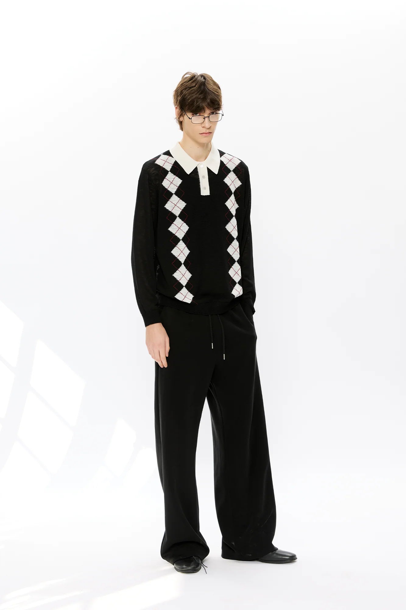 KREATE Retro Argyle Polo Sweater