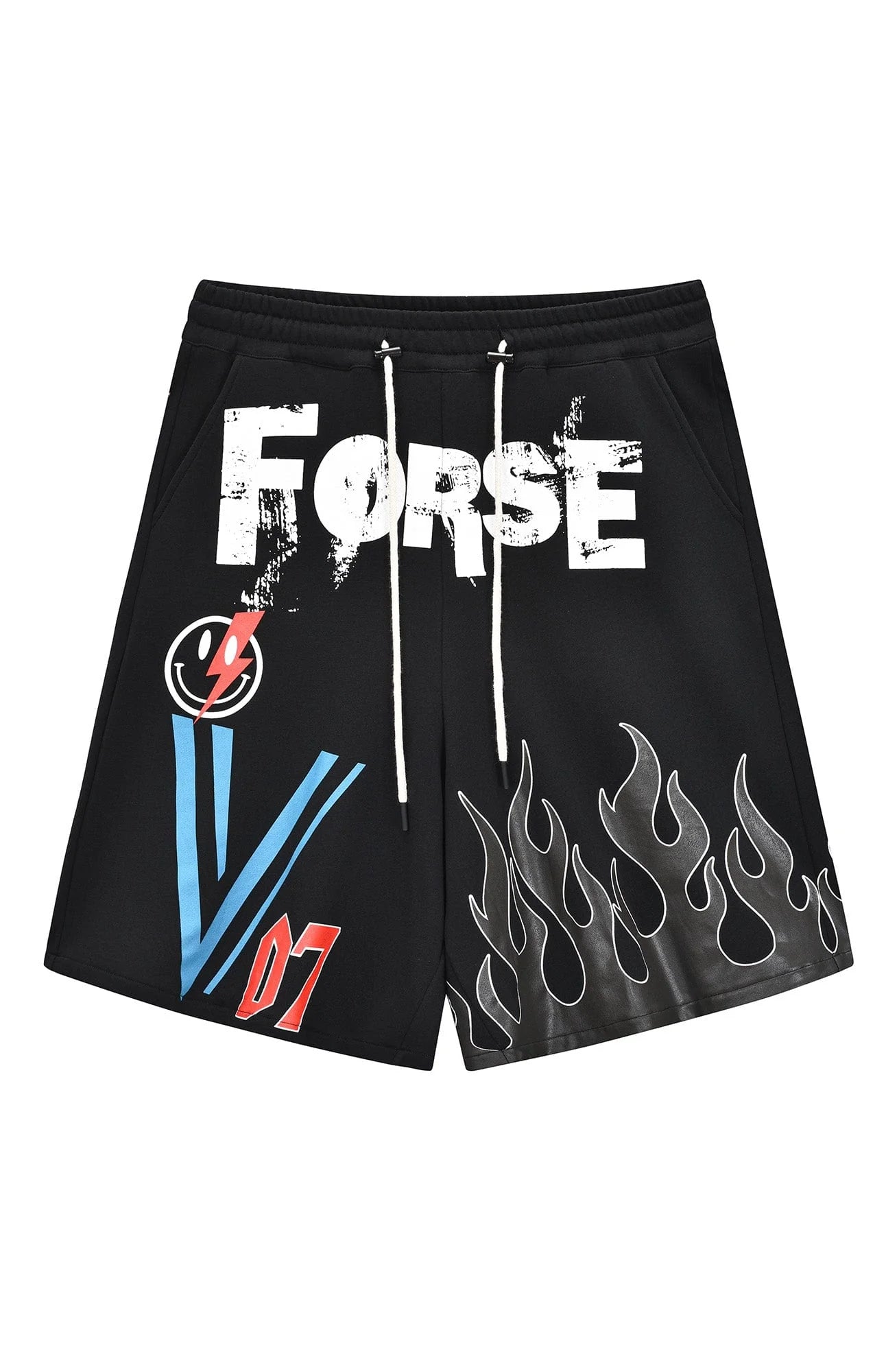 VENTUREK Graffiti Flame Graphic Drawstring Shorts