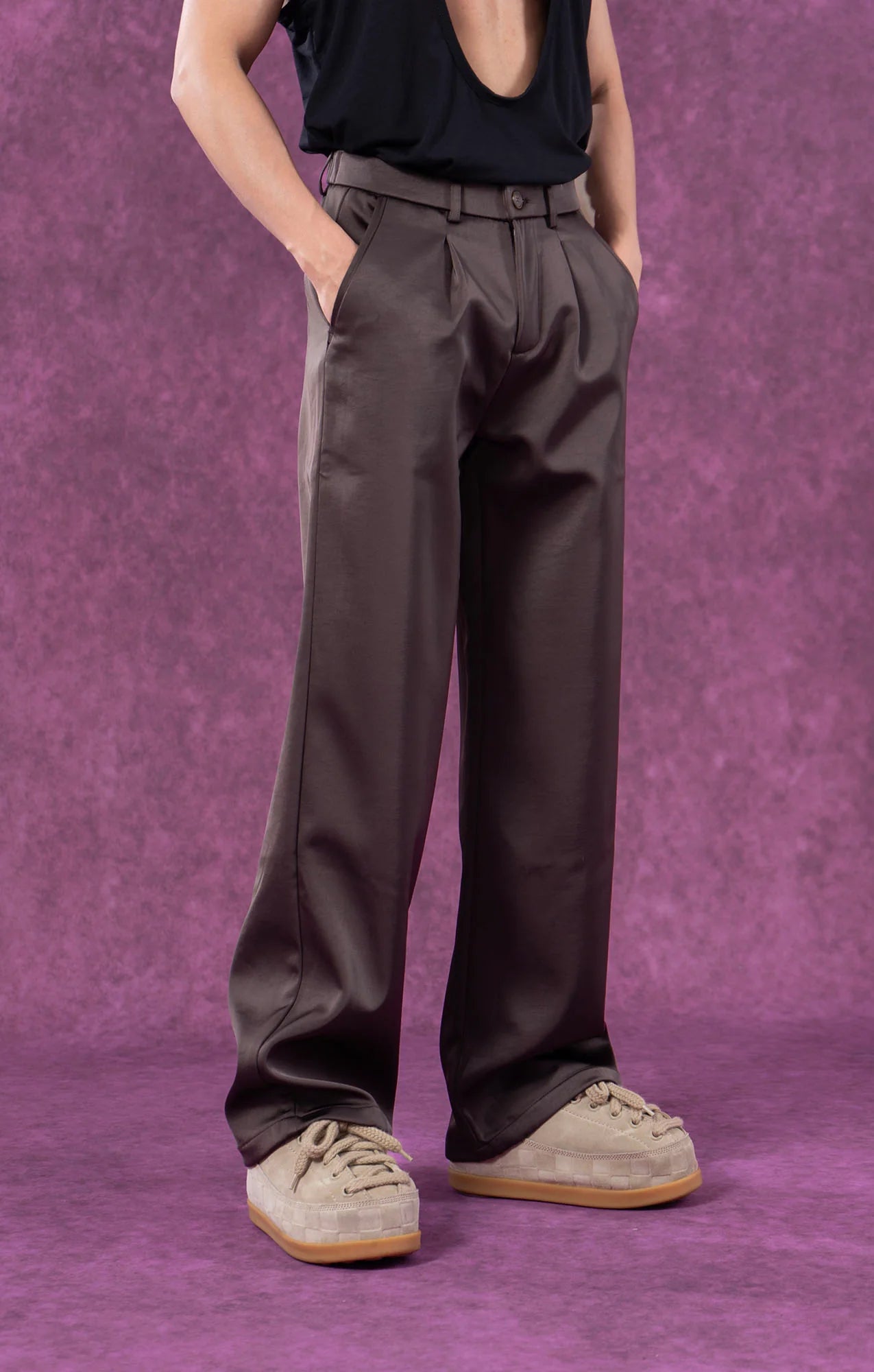 CLP Satin Straight-Leg Pants
