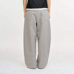 LEONSENSE Pleated Tencel Oversized Curved Pants