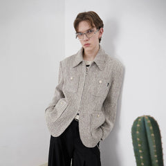 ASSEEN Wool-Blend Tweed Utility Jacket