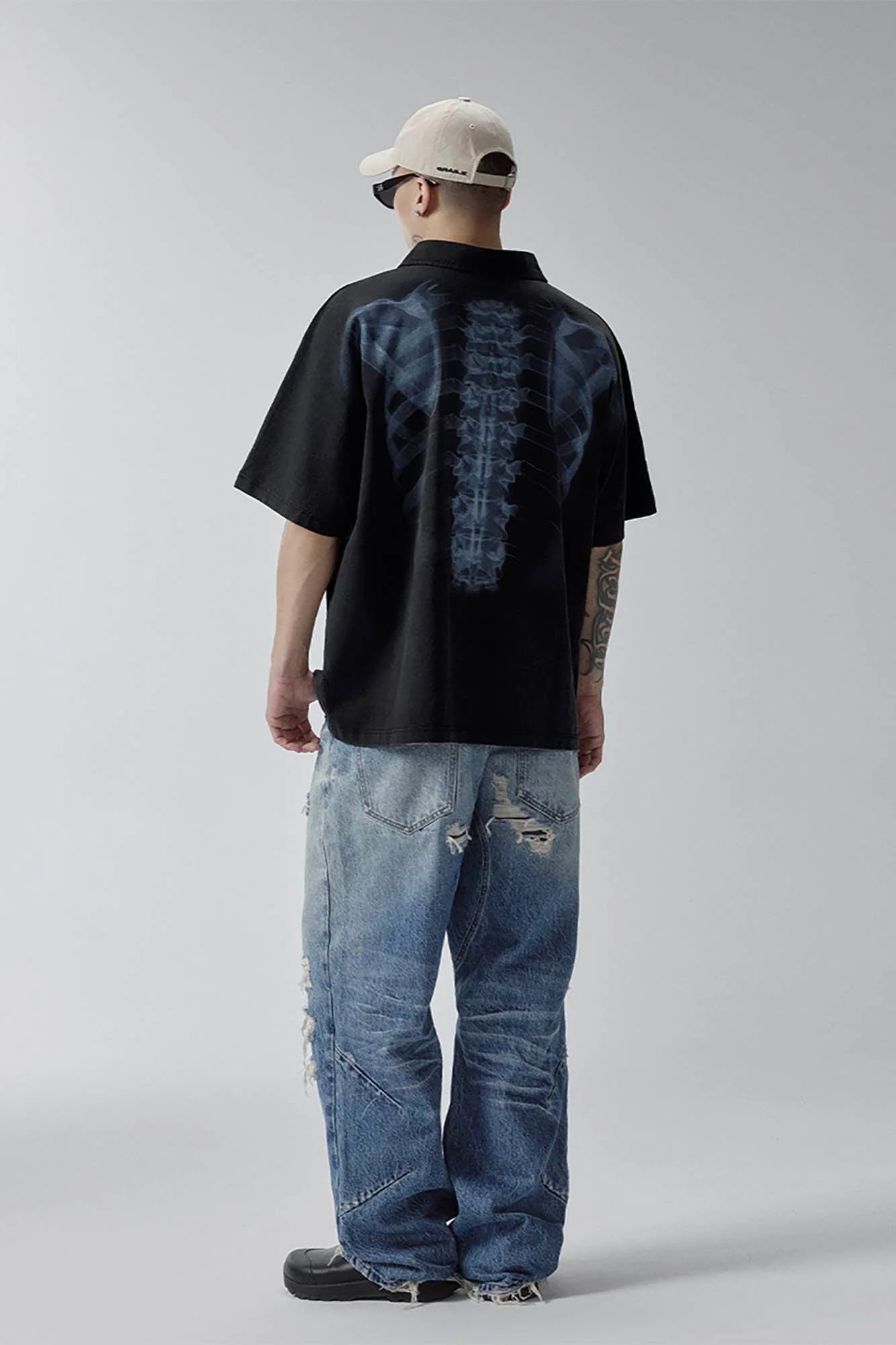 F2CE Distressed X-Ray Polo T-Shirt