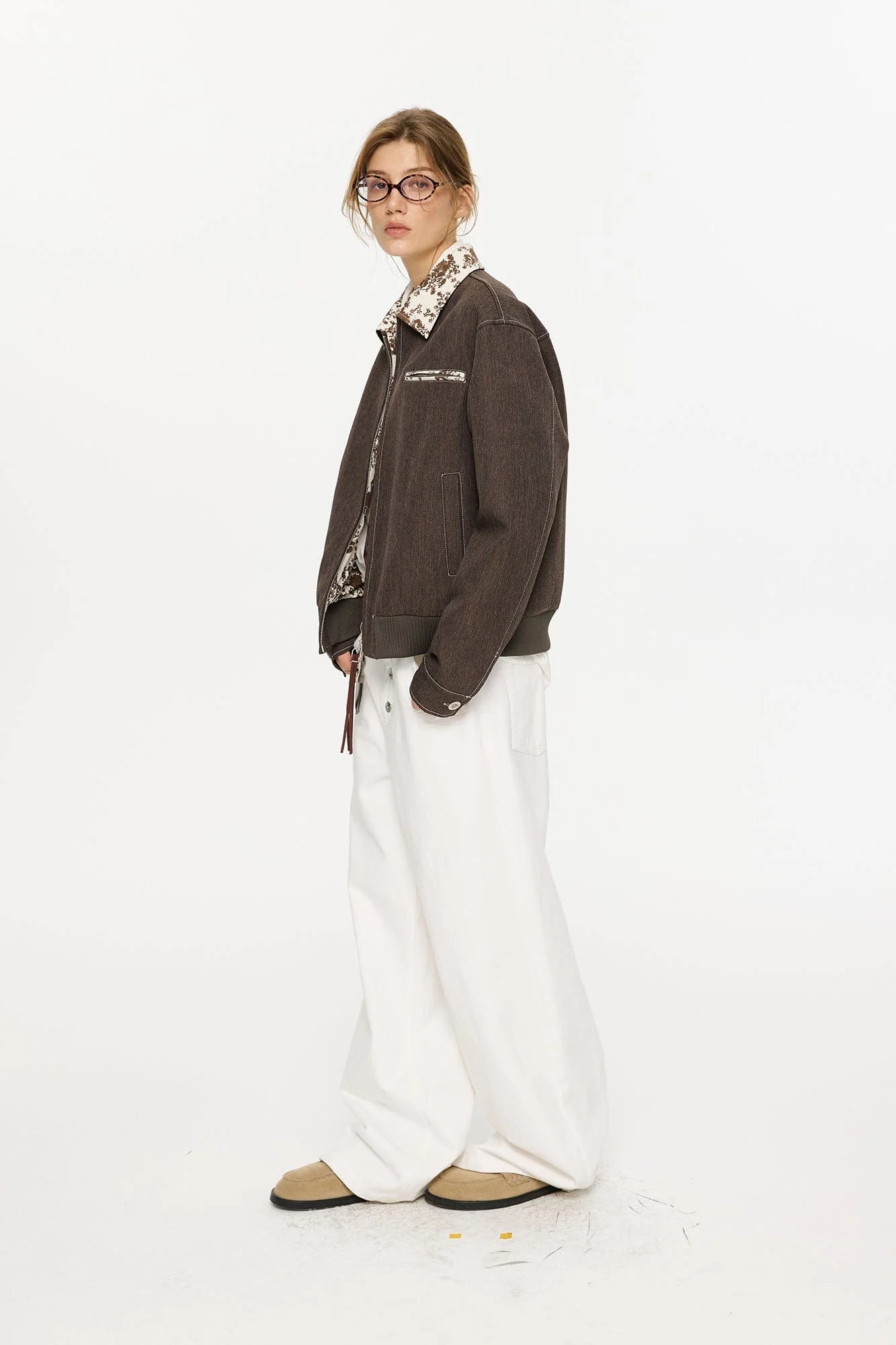 KREATE Contrast Floral Collar Jacket