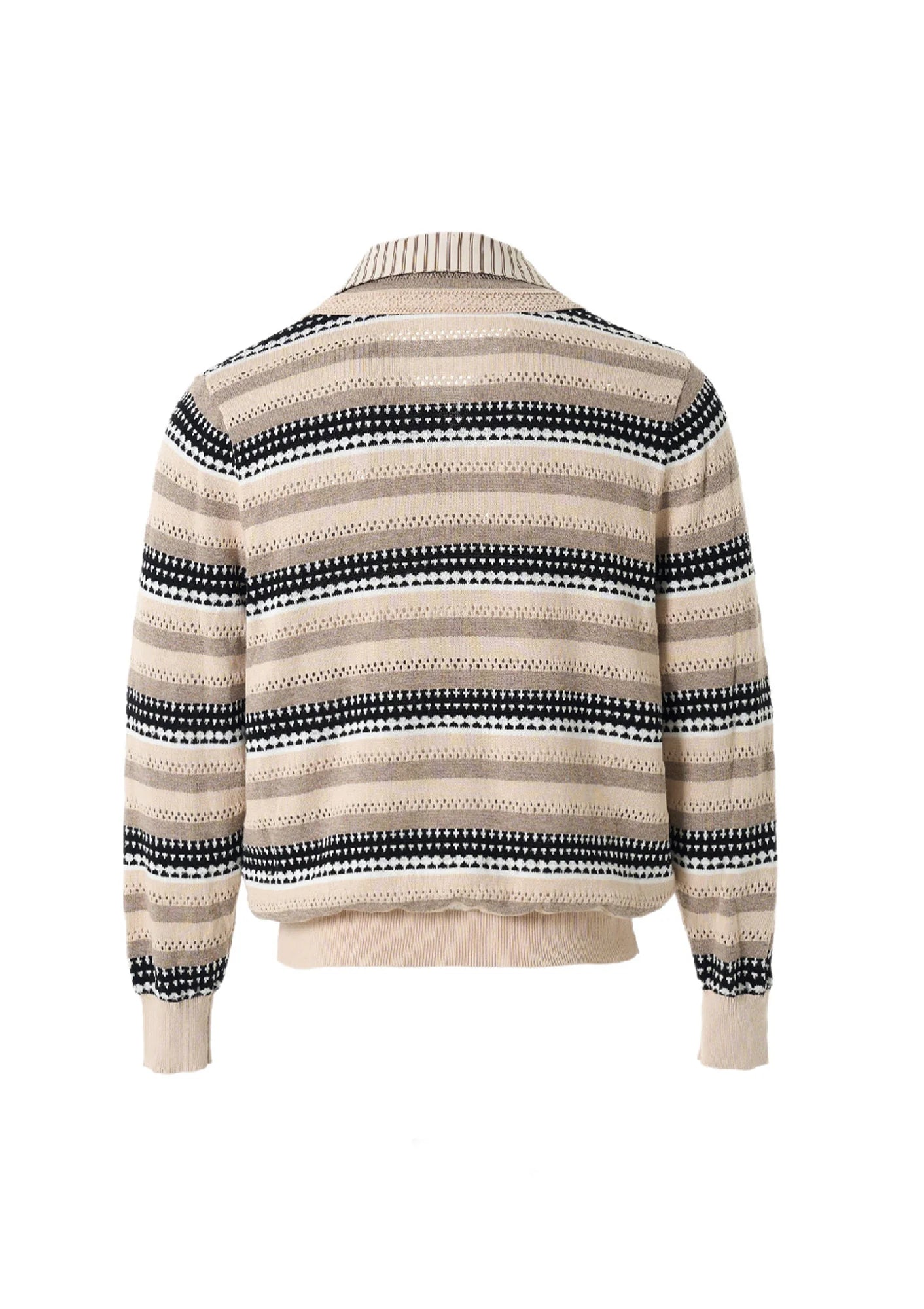 STEEPC Stripe Faux-Layered Polo Sweater