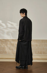 MOITIEDEPETALE Detachable Asymmetric Wide-Leg Wool Skort