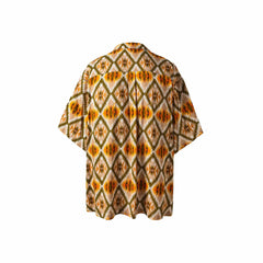 ME DA IGUAL Geometric Full-Print Button-Up Half Shirt