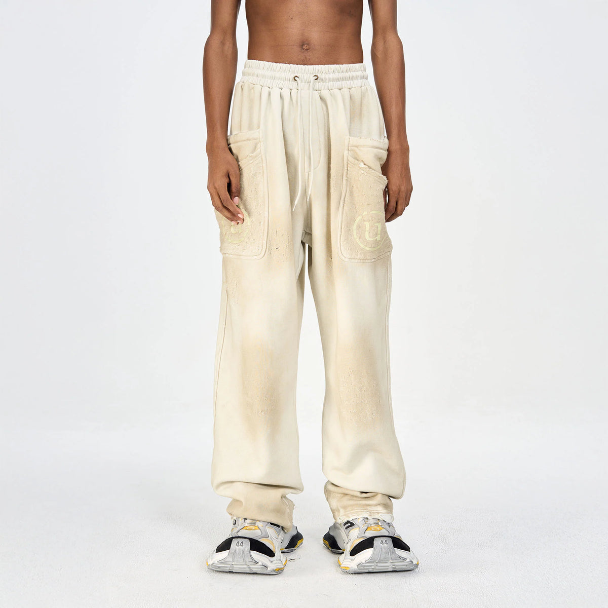 ULIPERY Dirty Fit Distressed Glow Sweatpants