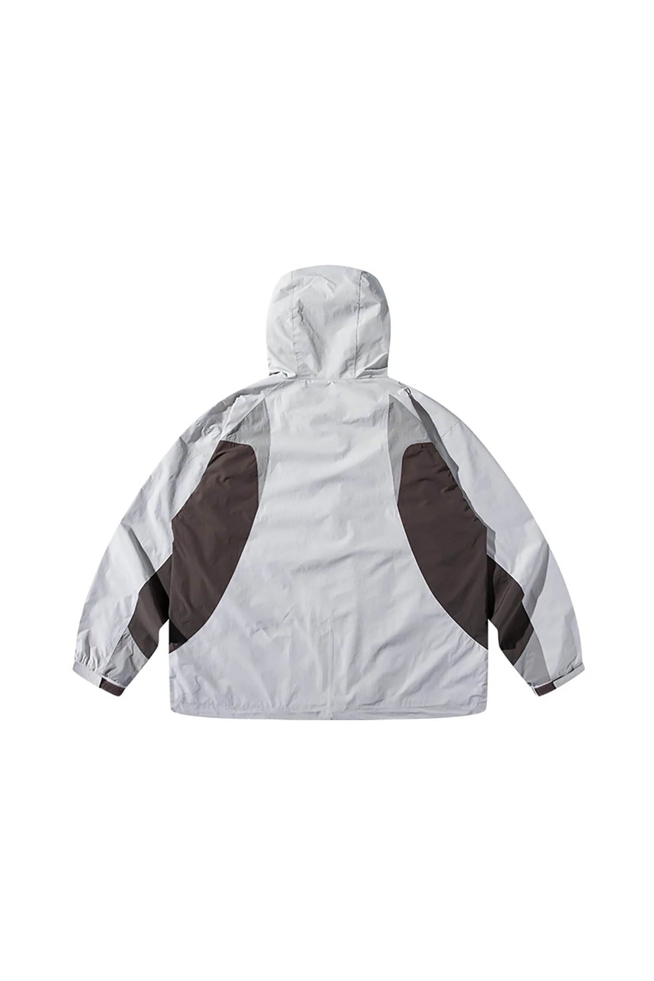 ENSHADOWER Spliced Contrasted Drawstring Windbreaker