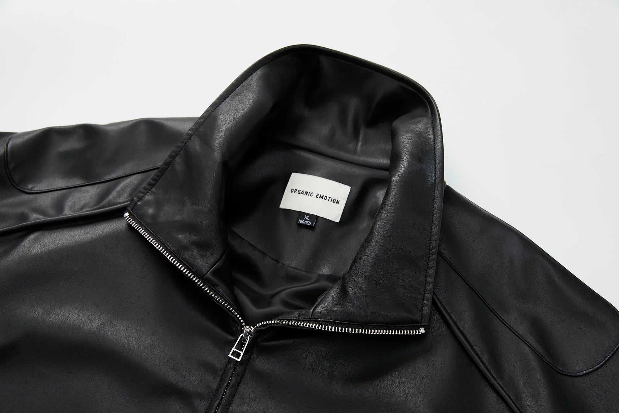 ORGANIC EMOTION Faux Leather Piped Seam Jacket