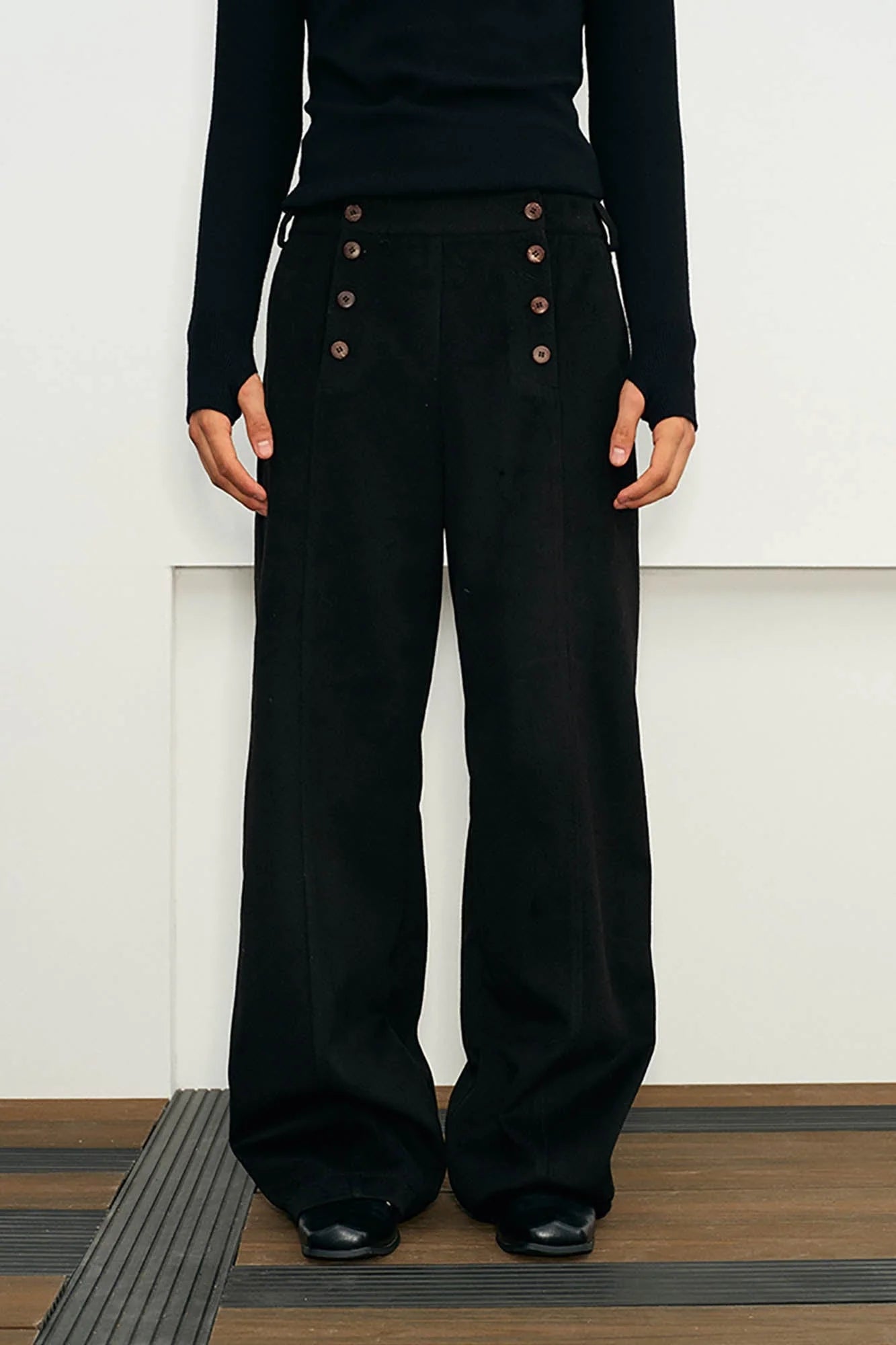 KREATE Double-Breasted Straight-Leg Pants