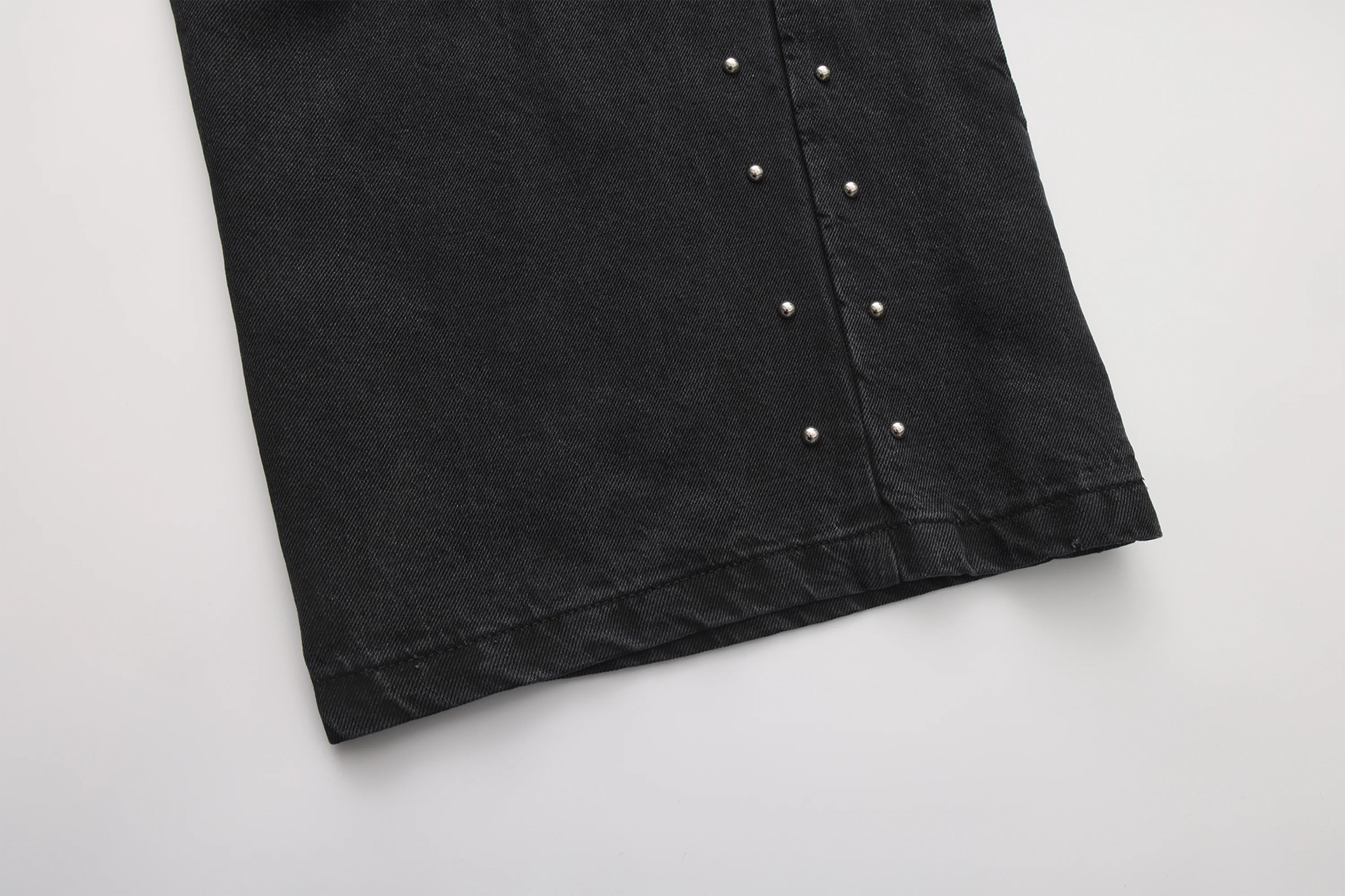 VANN VALRENCE Washed Rivet Tencel Straight-Leg Jeans