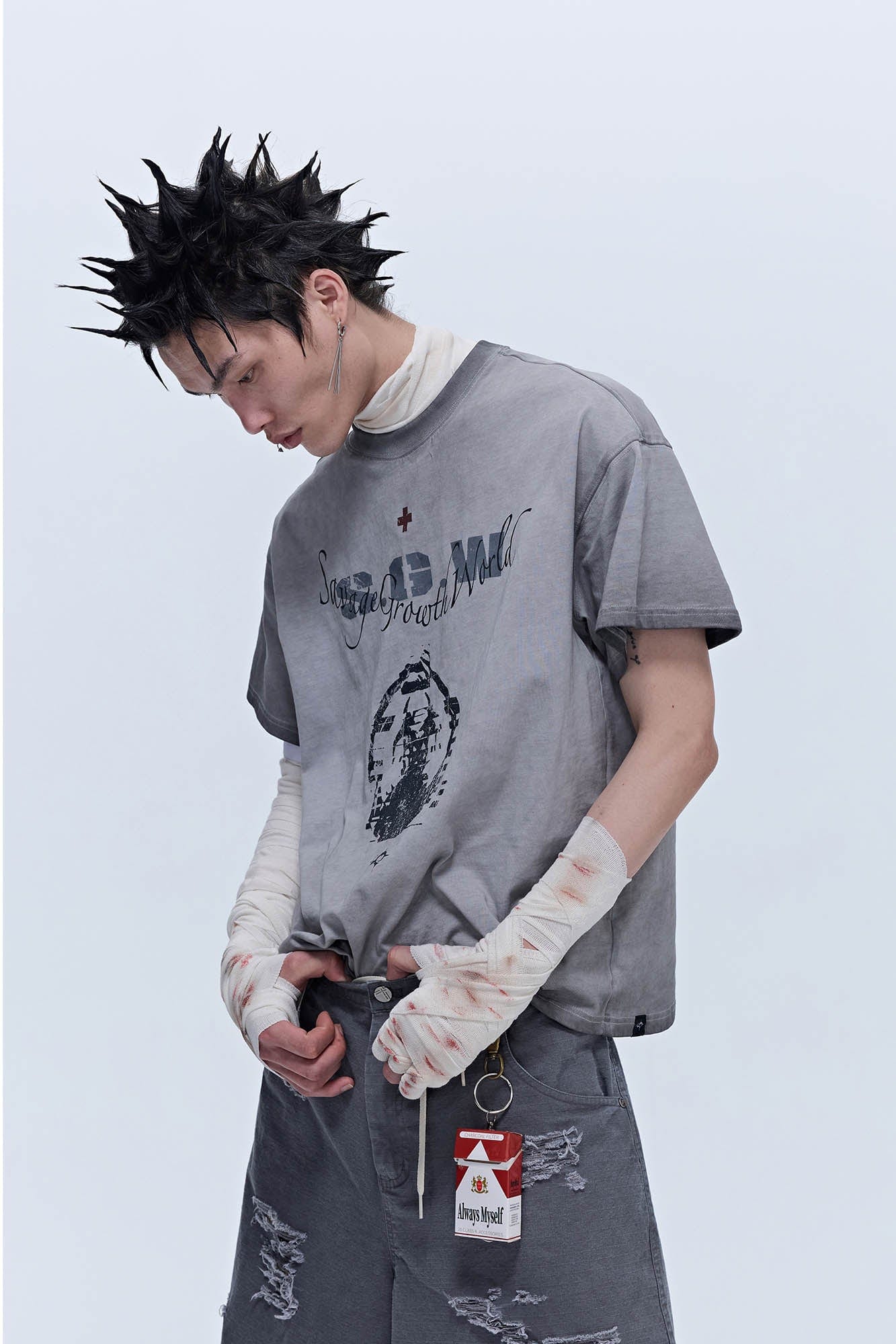 SAVAGEGROWTHWORLD Distressed GhosteMane T-Shirt