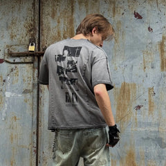 LUUUCAM A Mad Summer Night Dream Distressed Panel T-Shirt