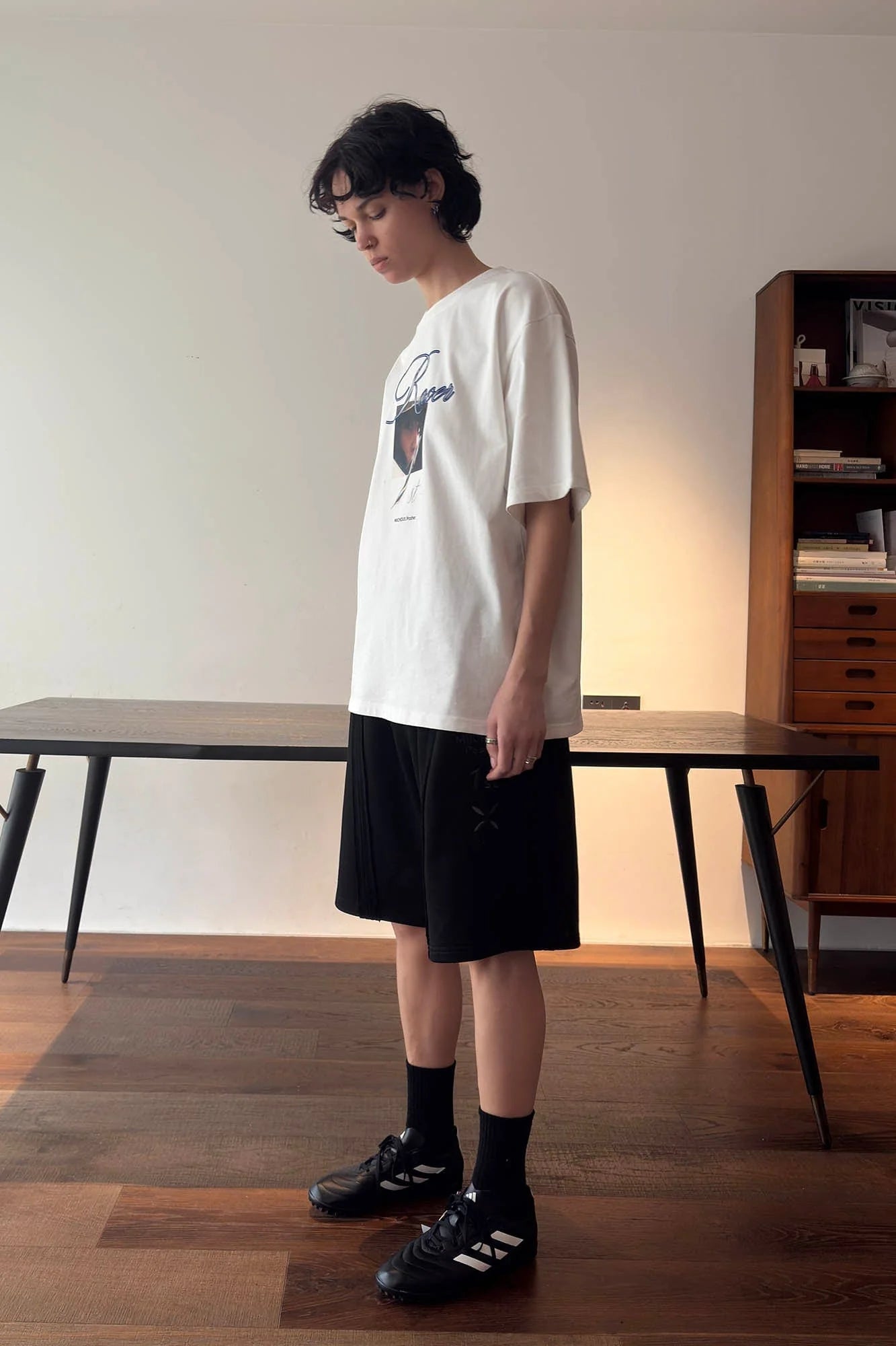 MIICHOUS Frayed Spliced Elastic Shorts