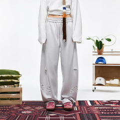 OVERLAPS Curved-Leg Panel Track Pants