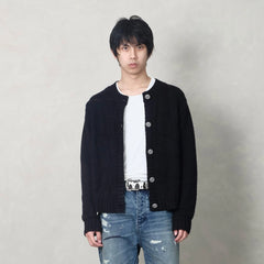 IN EXISTENCE Wool-Blend Snake Scale Jacquard Cardigan
