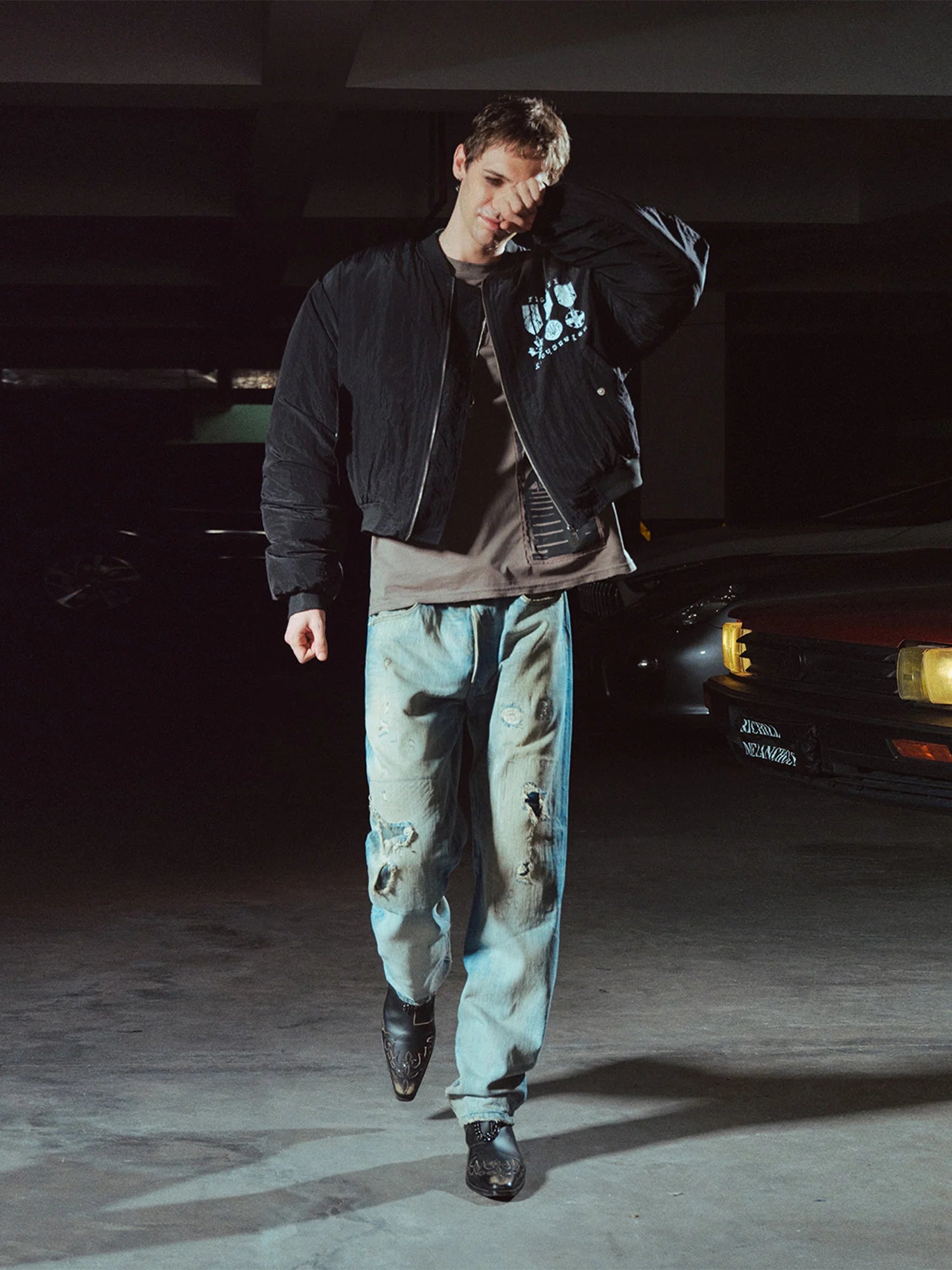 RICHILL Medal Graphic Cropped Bomber Jacket