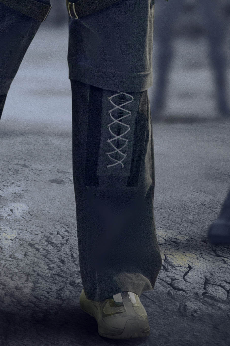 XIPHEVIL Detachable Lace-Up Multi-Pocket Bondage Pants