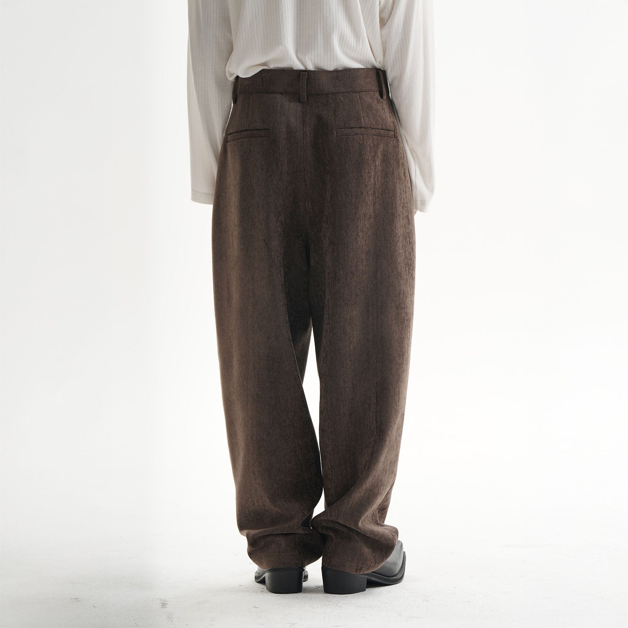 ORAL UTOPIA Pleated Oversized Tapered Pants