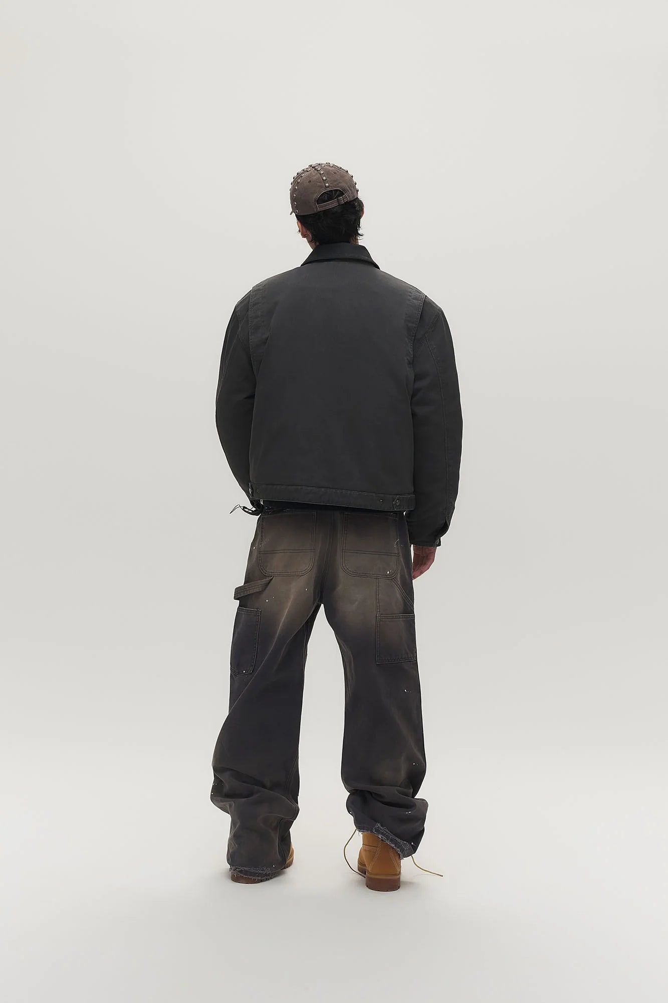 SAVAGEGROWTHWORLD Leather Collar Utility Puffer Jacket