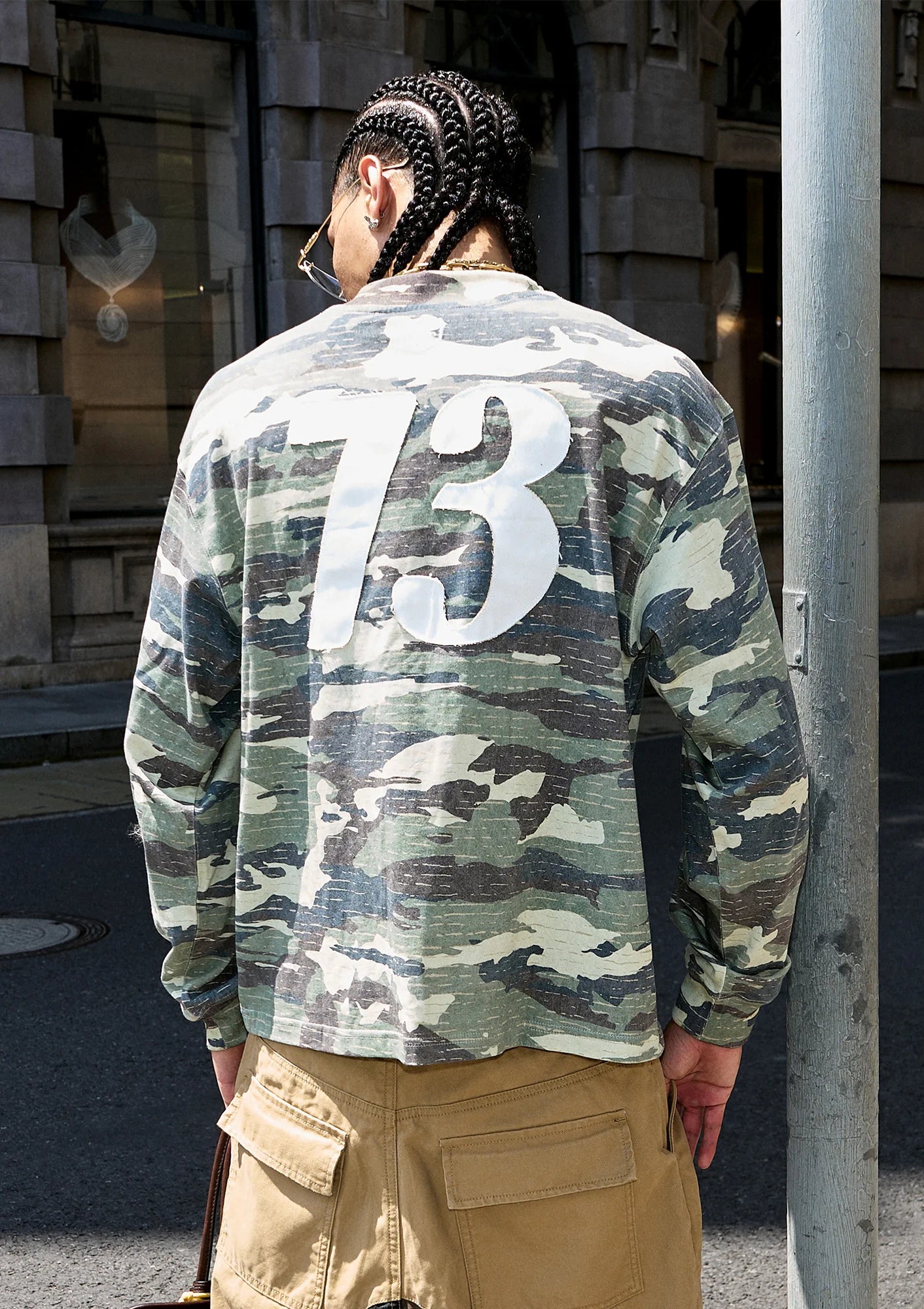 STEEPC No.73 Patch Washed Camo Long-Sleeve Tee