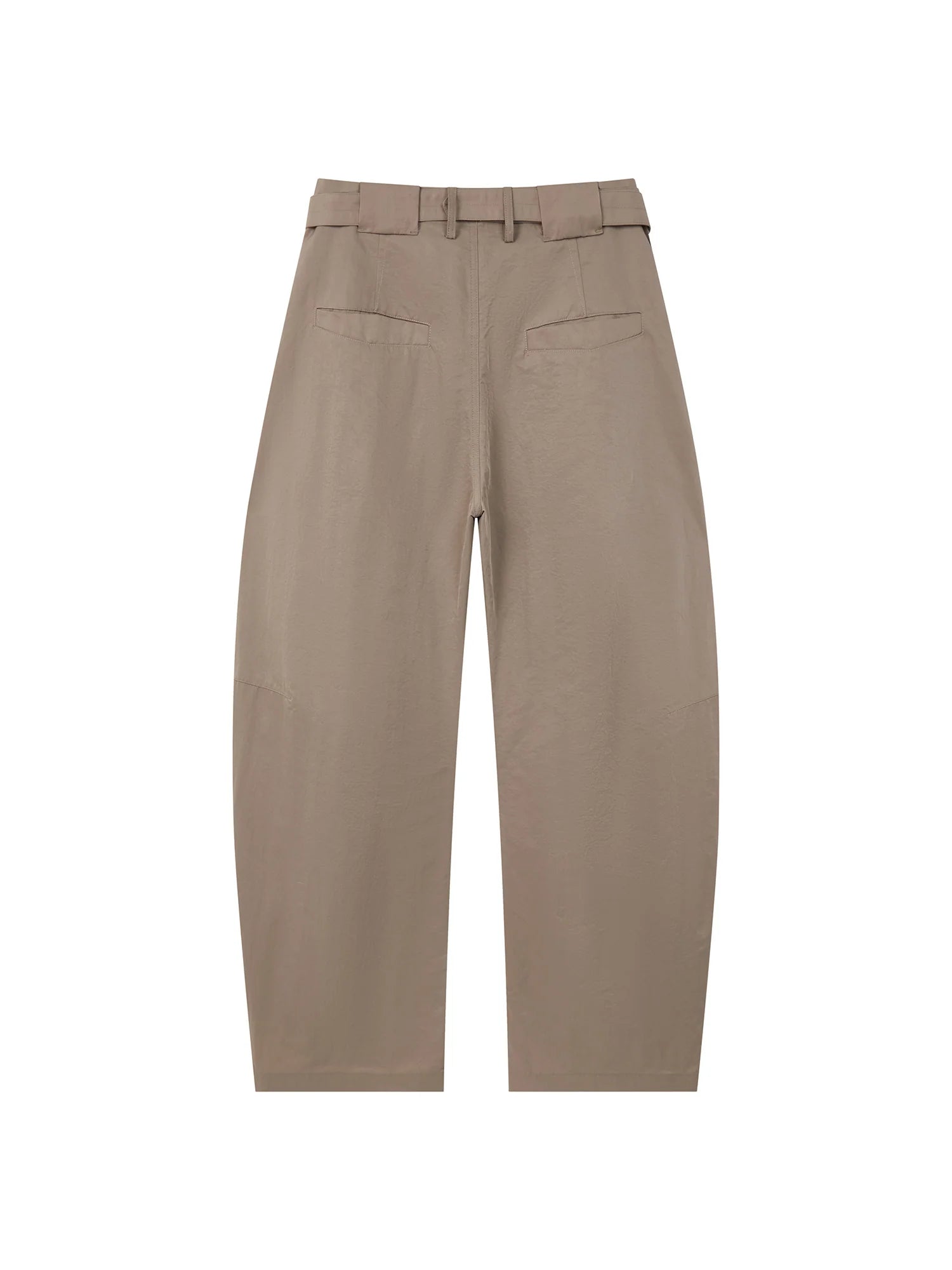 OPICLOTH Pleat Belted Curve Trousers