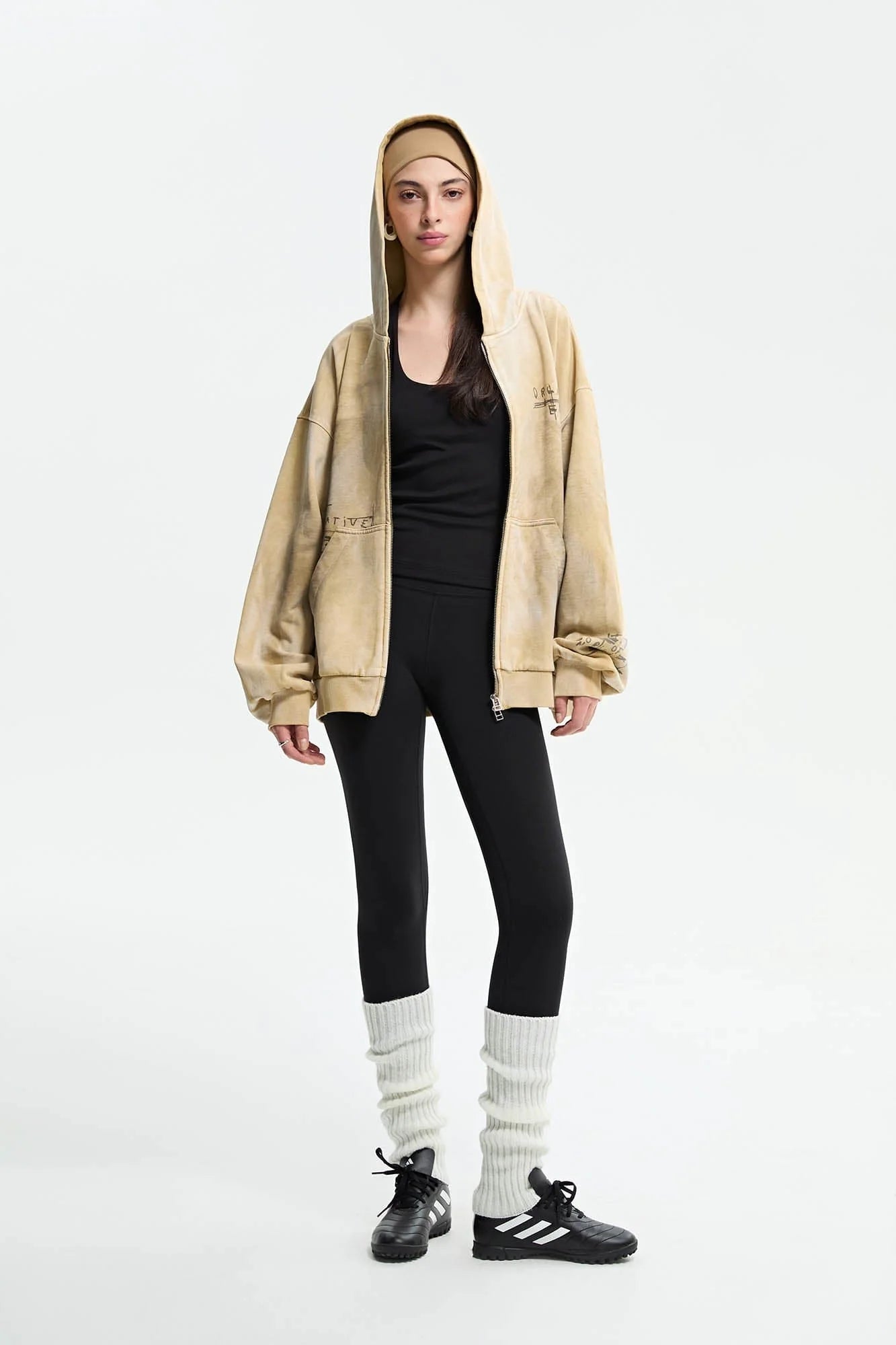ORGANIC EMOTION Dirty Fit Graffiti Zip-Up Hoodie