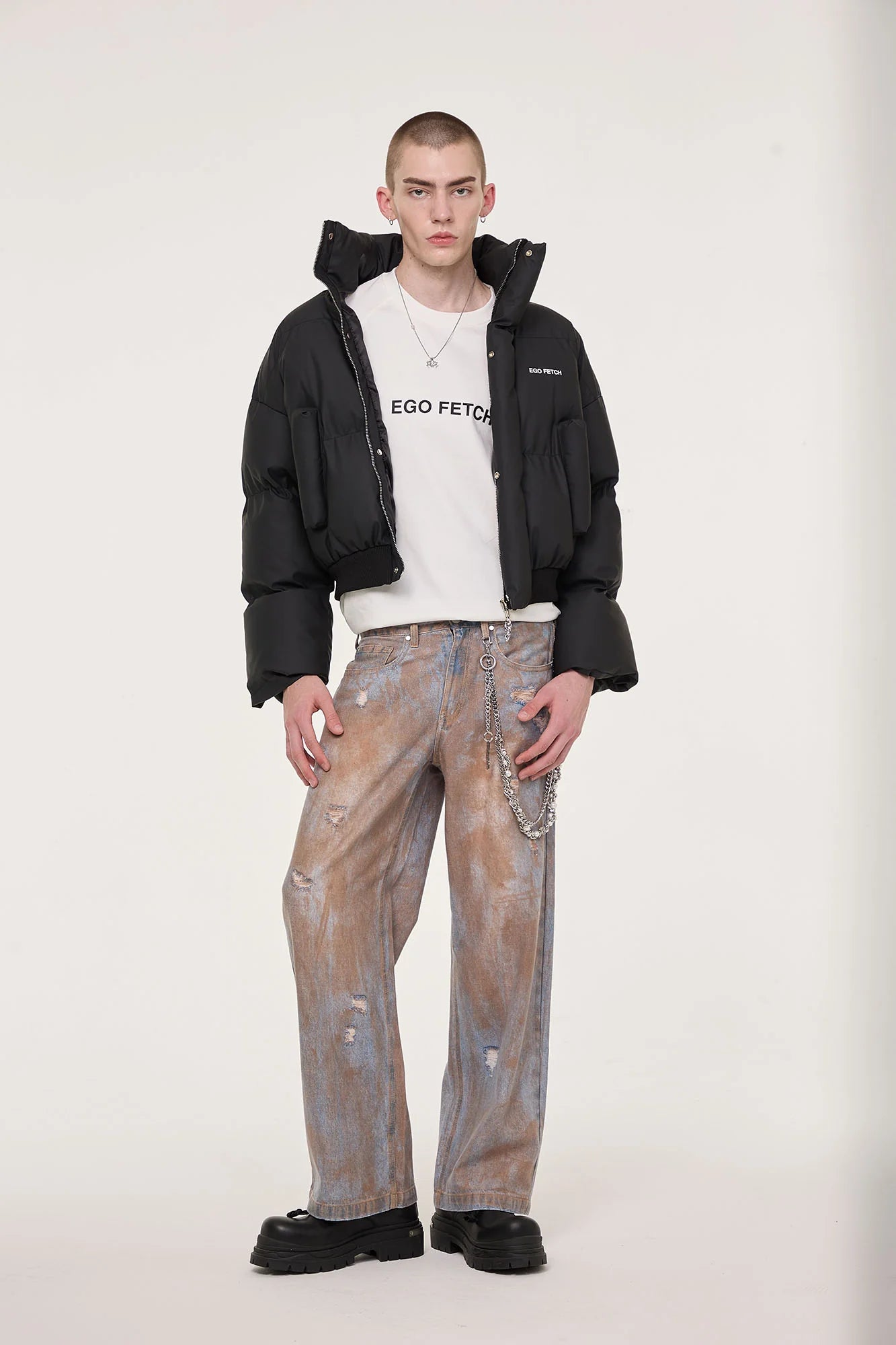 EGOFETCH Essential Cropped Puffer Jacket