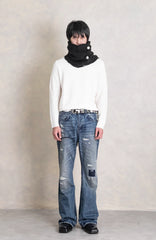 IN EXISTENCE Convertible Coin-Embellished Wool-Blend Scarf