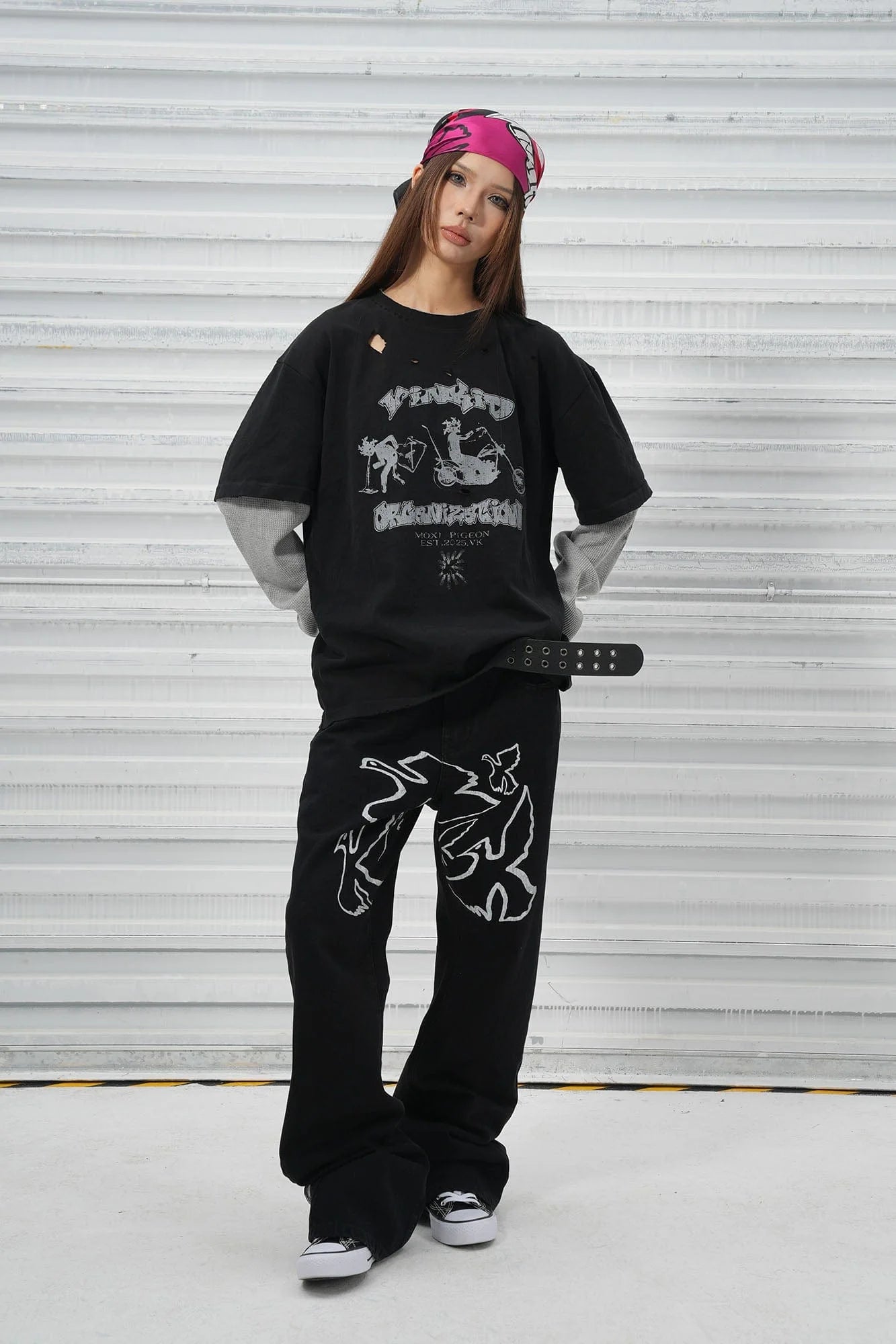 VINKID Flock of Doves Graphic Jeans
