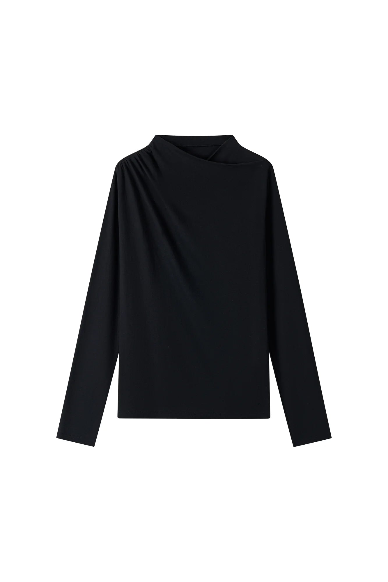 SAVAGEGROWTHWORLD Asymmetrical Drape Long-Sleeve Tee
