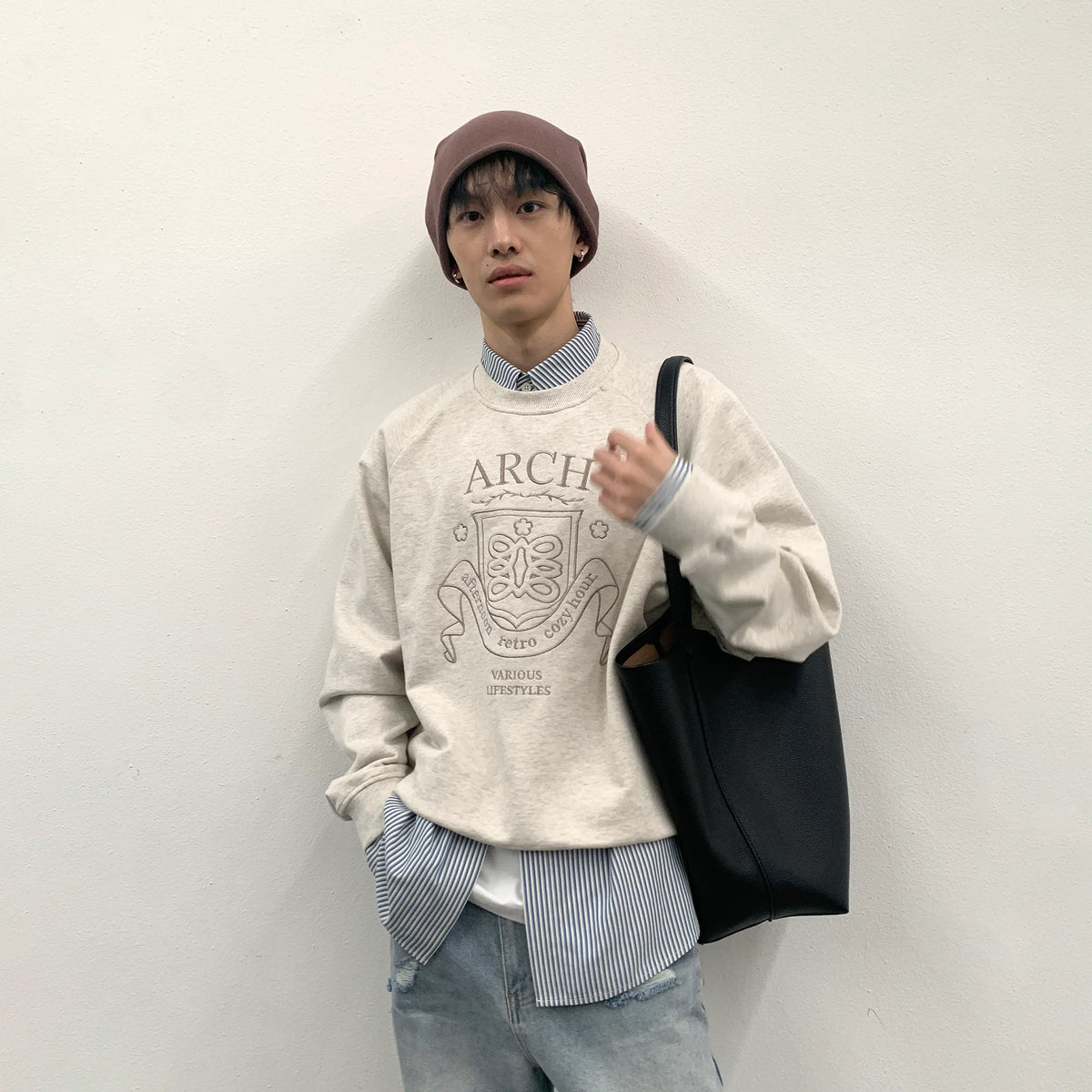 ROARINGWILD A ARCH Collegiate Loopback Raglan Sweatshirt
