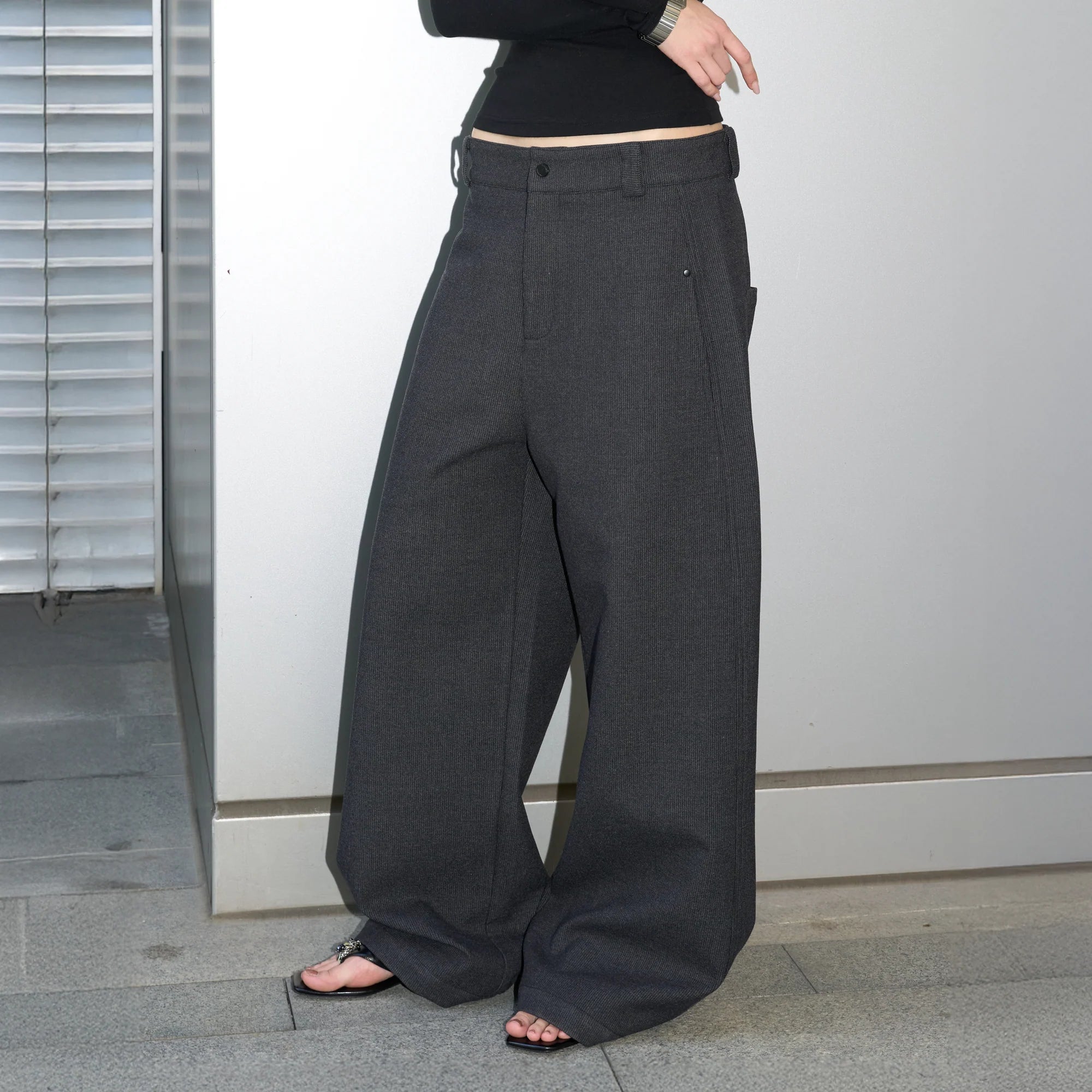 LABELROOM Pincheck Oversized Trousers