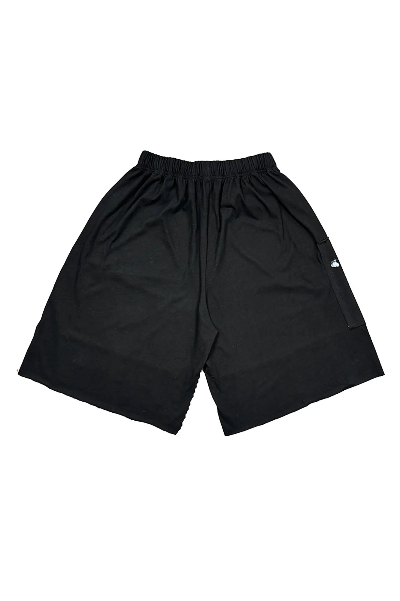 RICHILL Graphic Patchwork Raw Hem Drawstring Shorts