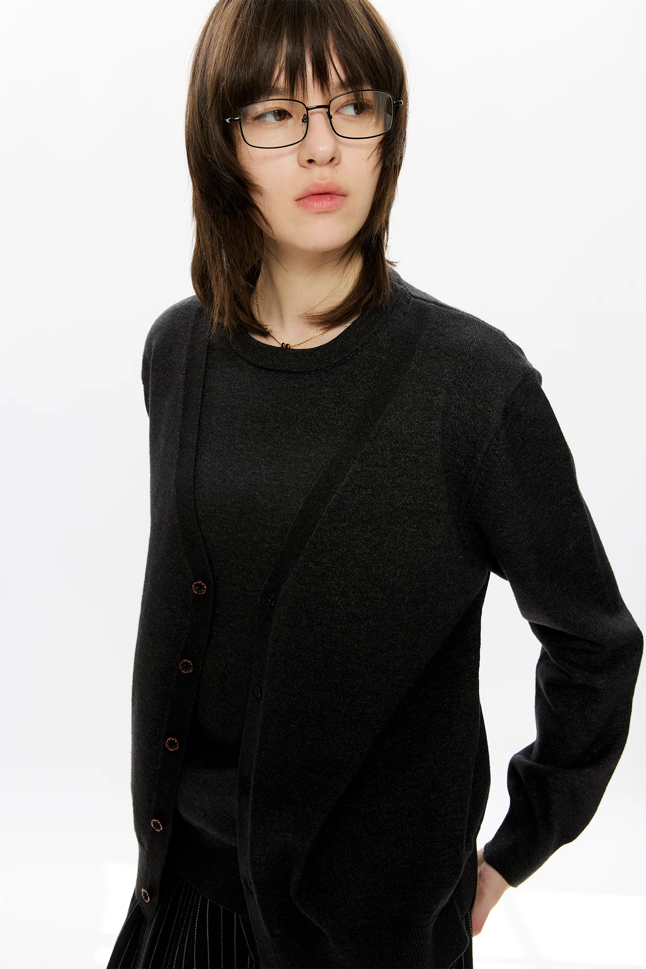 KREATE Essential Double-Layer Knit Cardigan
