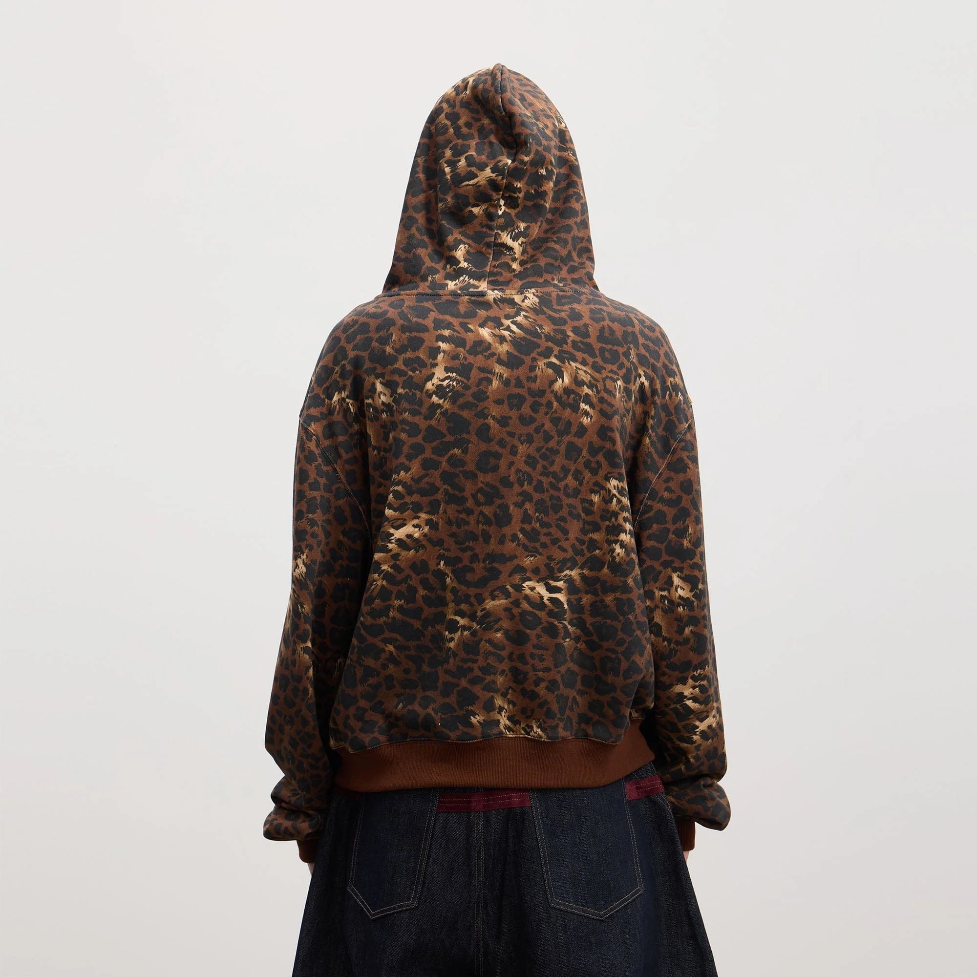 DND4DES Cartoon Rhinestone Leopard Zip-Up Hoodie
